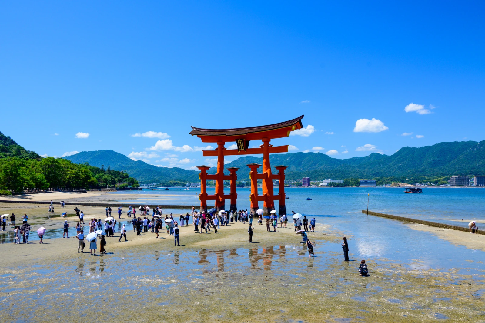 嚴島神社海上大鳥居，退潮時的正面景觀